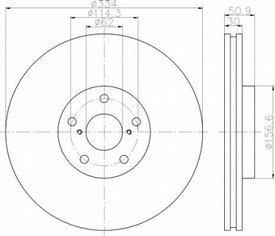 HELLA PAGID 8dd355121861 -  Тормозной диск